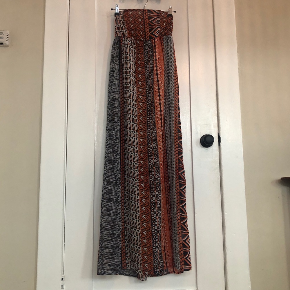 Strapless maxi beach dress